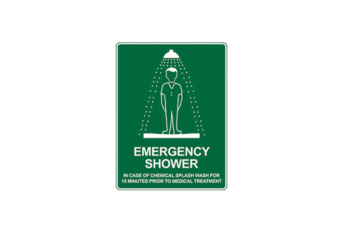 Emergency Shower Sign 450x300mm - Metal