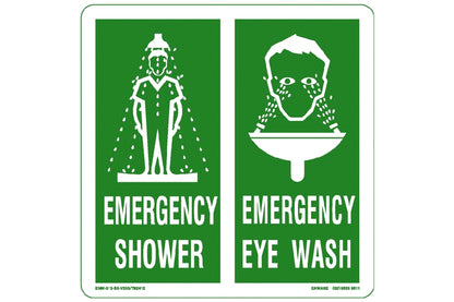 Emergency Shower/Eye Wash Sign 250×250mm - Metal