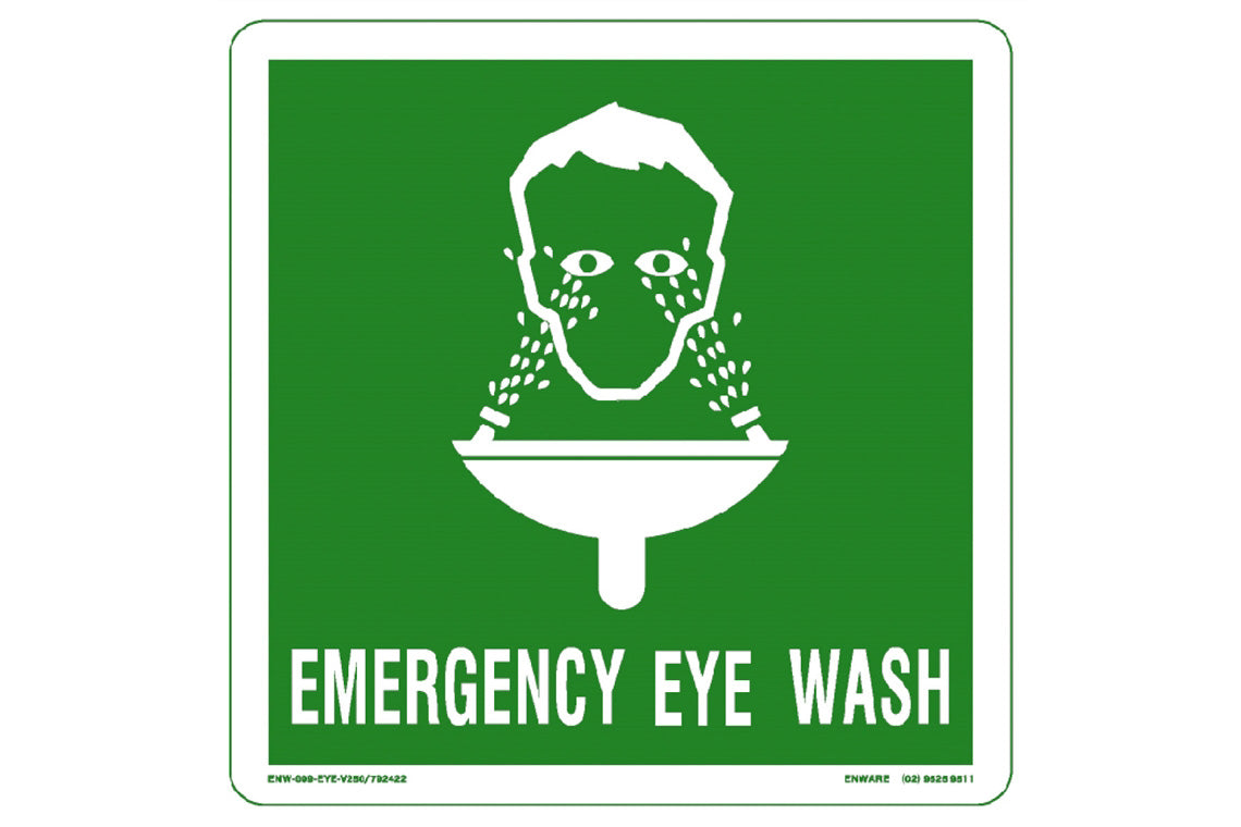 Emergency Eyewash Sign 250x250mm - Poly