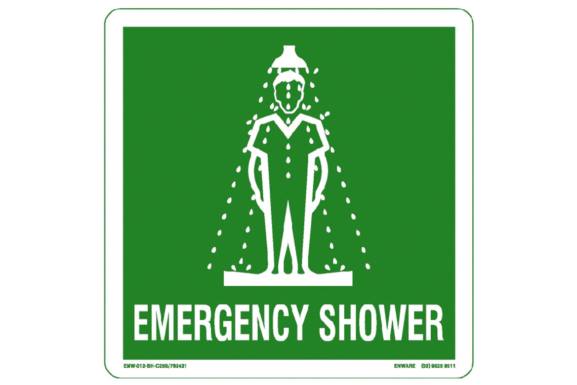 Emergency Shower Sign 250x250mm - Poly