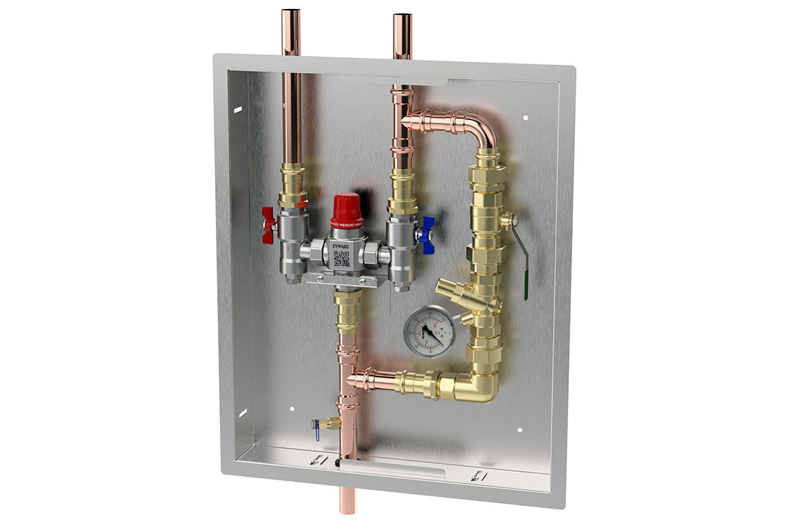 Tepid Water System for Emergency Shower and Eye Wash in SS Cabinet with lid