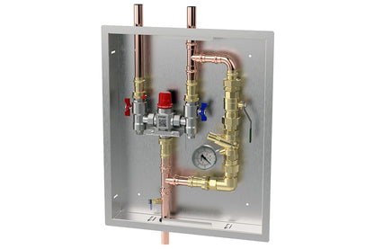 Tepid Water System for Emergency Shower and Eye Wash in SS Cabinet with lid