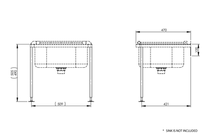 Legs for Cleaners Sink