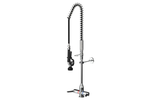 Food Service: Hob Mounted Pre-Rinse Unit with Dual Mixer Assembly