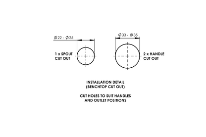 Hob Mounted - Concealed Mixer Base  -  Concealed