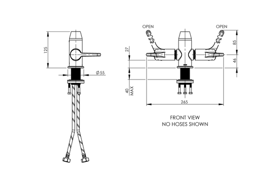 Hob Mounted Dual Mixer Base