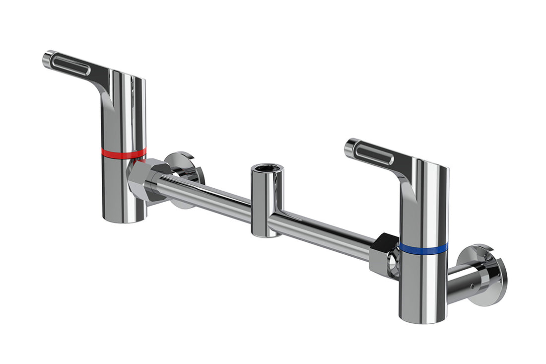 Wall Mounted Adjustable Exposed Mixer Base with 80mm Lever Handles - J ...