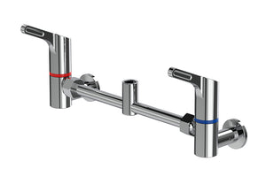 Wall Mounted Adjustable Exposed Mixer Base with 80mm Lever Handles - Jumper Valve