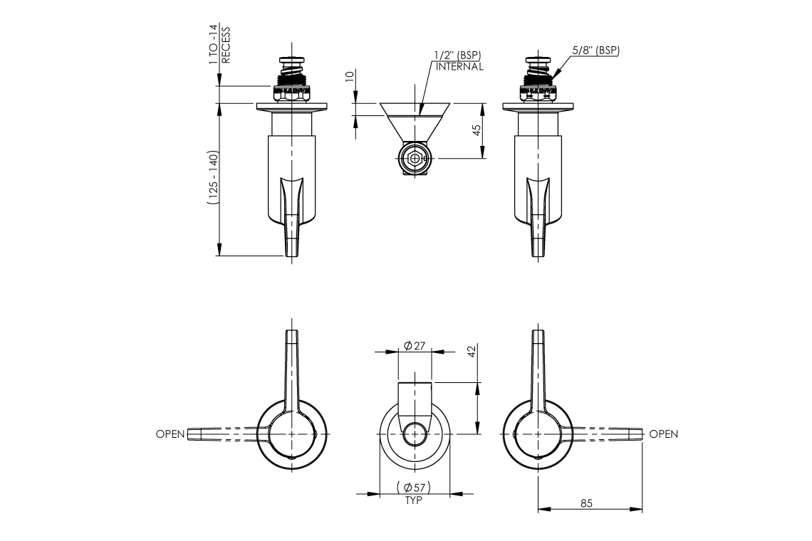 Wall Mounted - Concealed Mixer Base