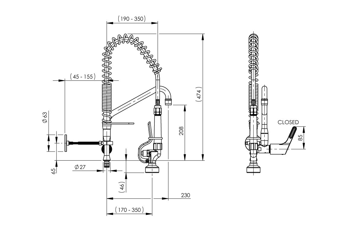Food Service: Pot Filler and Pre-Rinse Assembly - Short