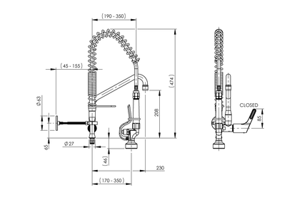 Food Service: Pot Filler and Pre-Rinse Assembly - Short