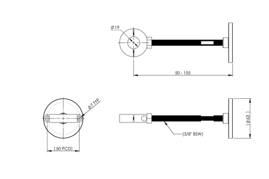 Adjustable Wall Bracket - Standard