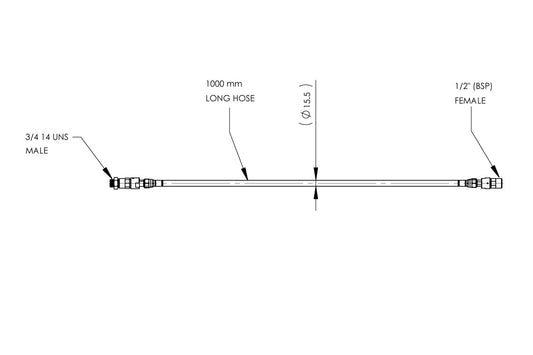 Food Service - 1000mm Mixing Set Hose - Type M