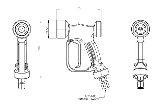 Wash-Down Adjustable Spray - 15mm
