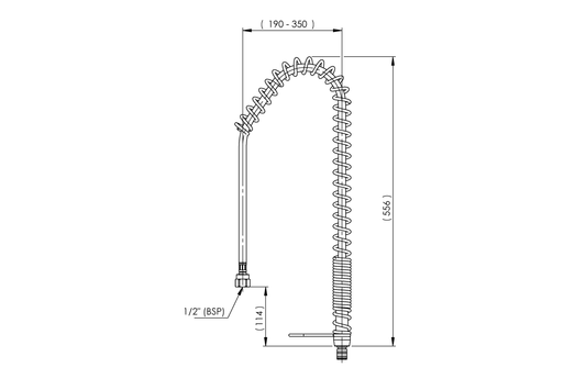 Hose Kit 15mm 1/2 BSP FI x M15 1000mm with Spring Suits Pre April 24