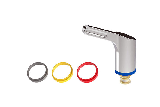 Food Service Lever Handle 80mm Top Assembly - Jumper Valve - 1/4 Turn Rising SBA RTC - Pillar/Bib - Colour Indicators