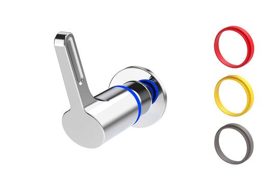 Food Service Lever Handle 80mm Recess Adaptor - Jumper Valve 1/4 Turn Rising SBA RTC with Colour Indicators