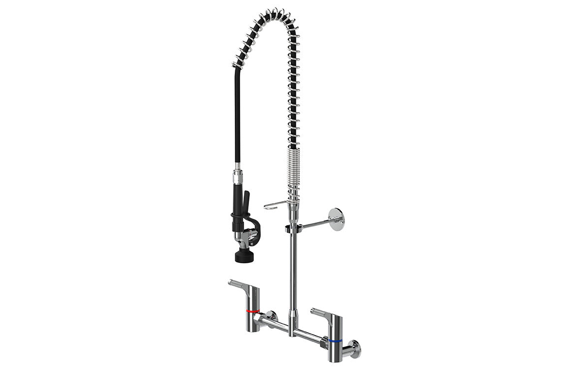 Food Service: Pre-Rinse Wall Exposed Mixer Assembly - Adjustable
