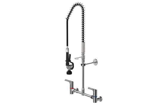 Food Service: Pre-Rinse Wall Exposed Mixer Assembly - Adjustable