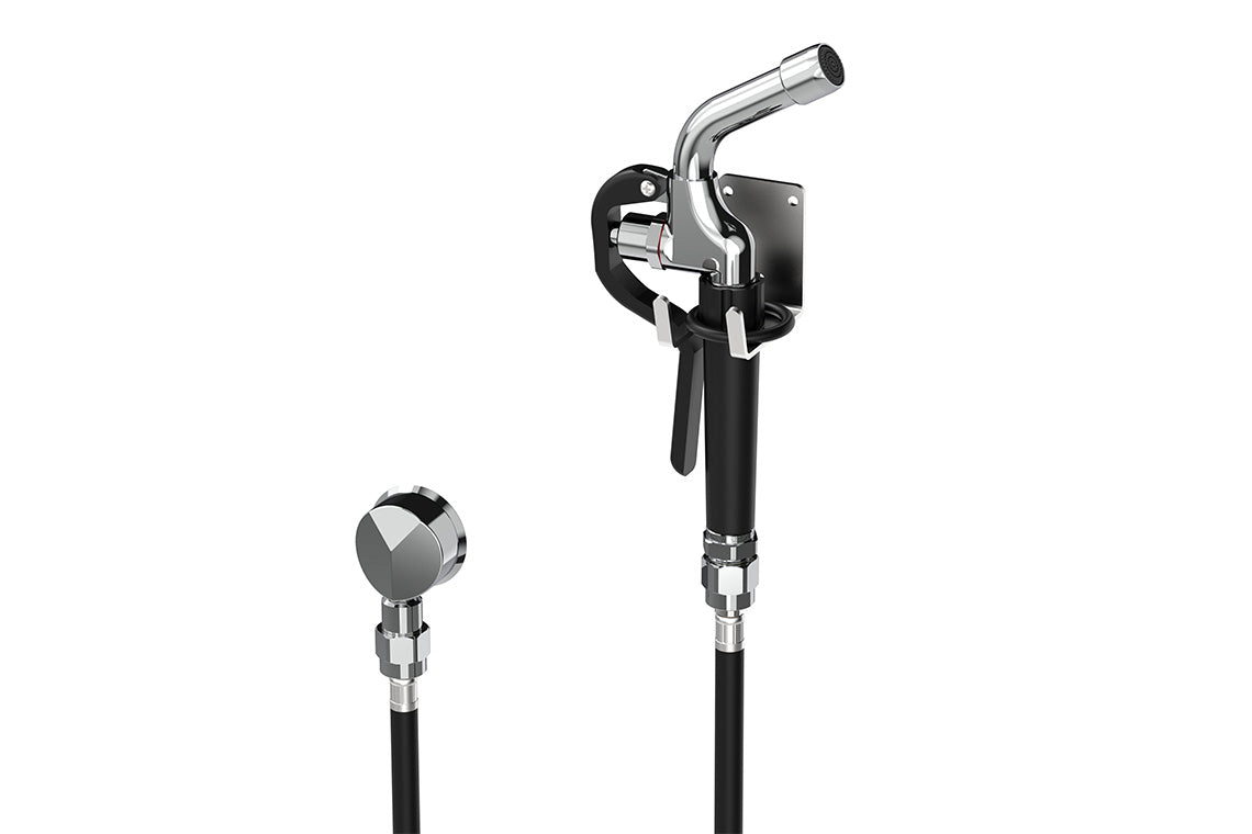 Washdown Handheld Trigger Spray with SP325 Fixed Spray - 1500mm Flexible Hose and Wall Bracket