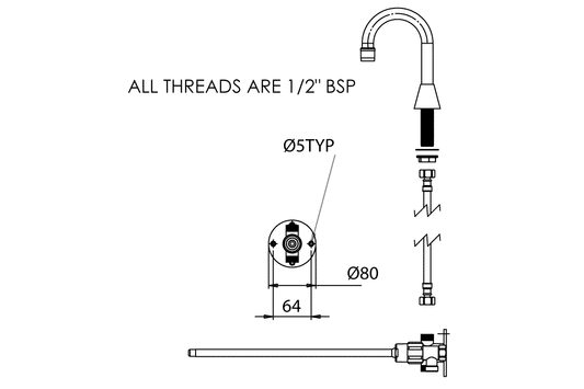 Time-Flow Knee Operated Hands Free Kit