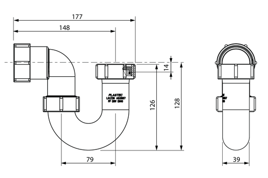P-Trap 40mm Short White