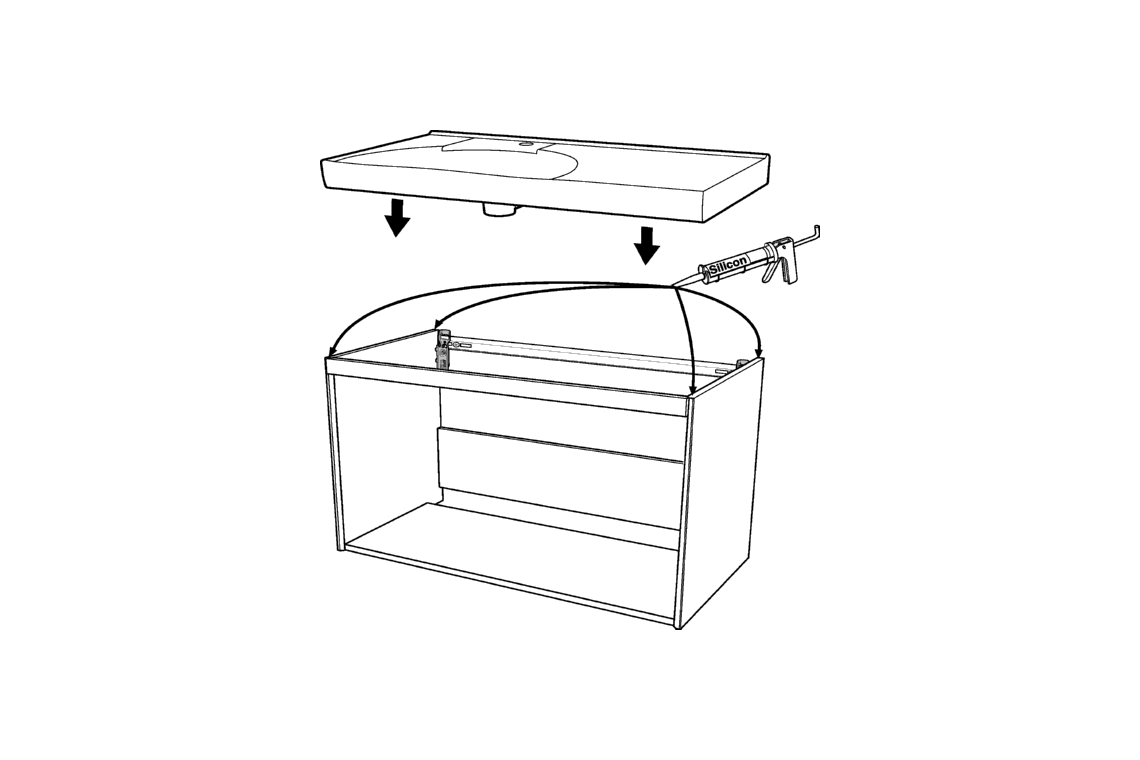 D Shape Basin 900 Left Hand Bowl with Integrated Shelf - 1 Tap Hole with Overflow