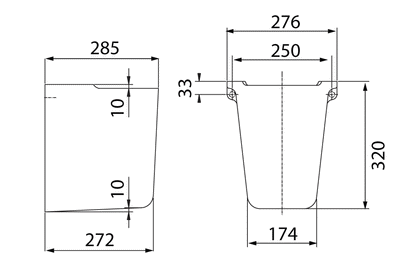 Vitreous China Shroud for Enware Rectangular Basins 500mm/600mm
