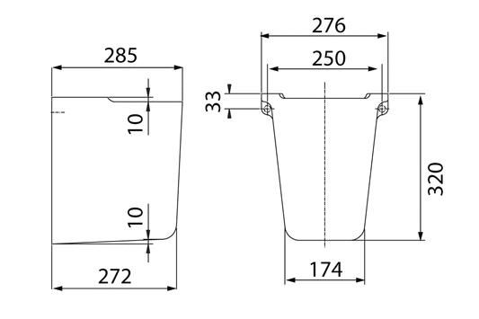 Vitreous China Shroud for Enware Rectangular Basins 500mm/600mm