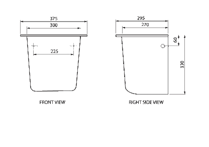 Shroud for Enware Rectangular Basins 600mm - Mental Health Style