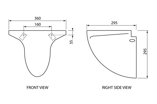 Fibreglass Shroud for Enware Rectangular HC Wash Basins 650mm