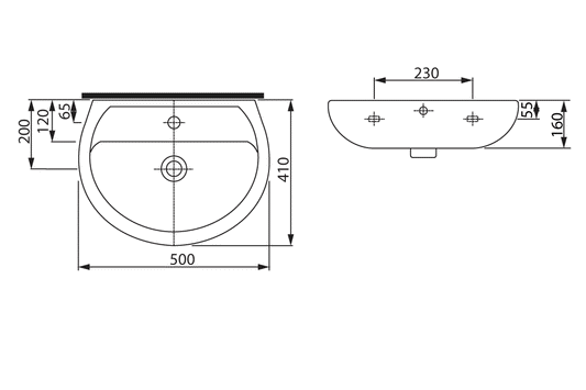 D-Shape 500 Basin
