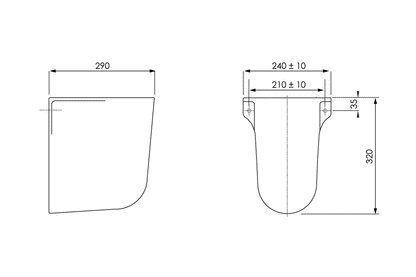 Shroud for Enware D-Shape 500mm & 600mm Basins