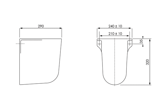 Shroud for Enware D-Shape 500mm & 600mm Basins