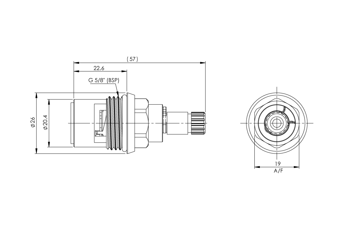 Cartridge 1/4 Turn Ceramic Disc RTC SBA Suit LC - Pre 2012