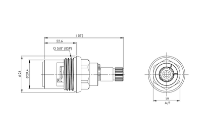 Cartridge 1/4 Turn Ceramic Disc RTC SBA Suit LC - Pre 2012