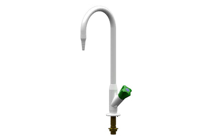 Com Lab Bench Mounted Laboratory Tap with Swivel/Fixed Gooseneck Outlet - Ceramic Disc - Water