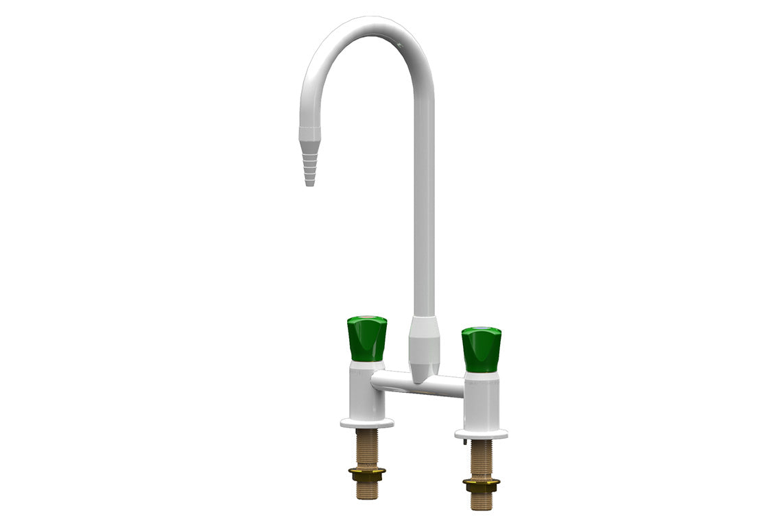 ComLab Bench Mounted Laboratory Mixing Set with Swivel/Fixed Gooseneck Outlet - Ceramic Disc - Water