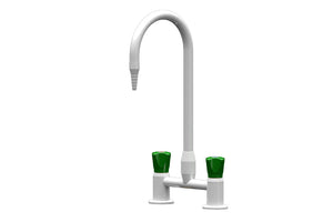 ComLab Bench Mounted Laboratory Mixing Set with Swivel/Fixed Gooseneck Outlet - Ceramic Disc - Water