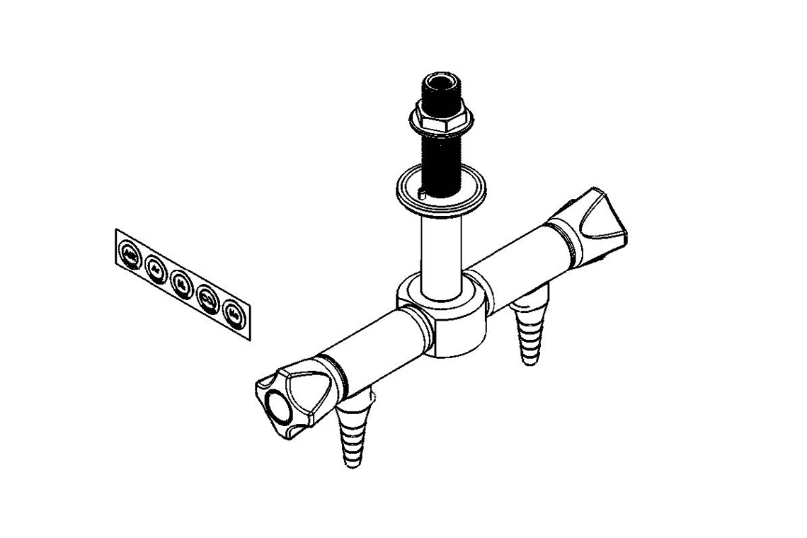 ComLab 2 Way Pendant Needle Valve - Dry Media - Air/ CO2/ HE/ AR/ N2