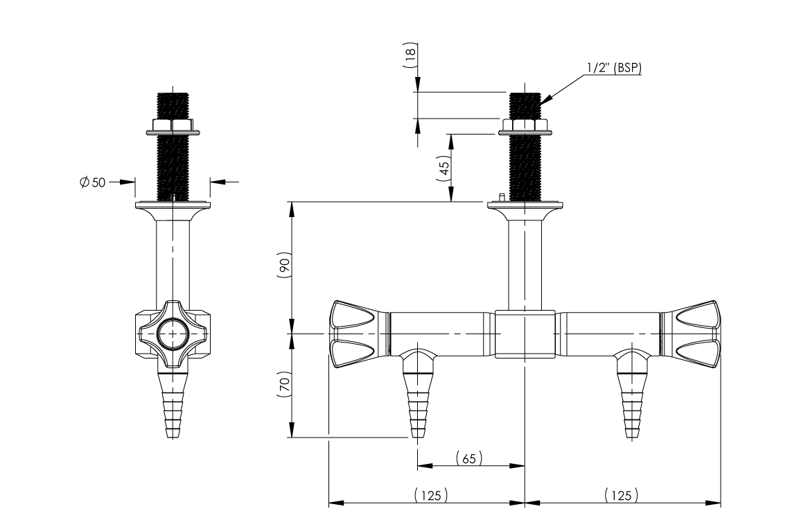 ComLab 2 Way Pendant Valve - Ceramic Disc - Water