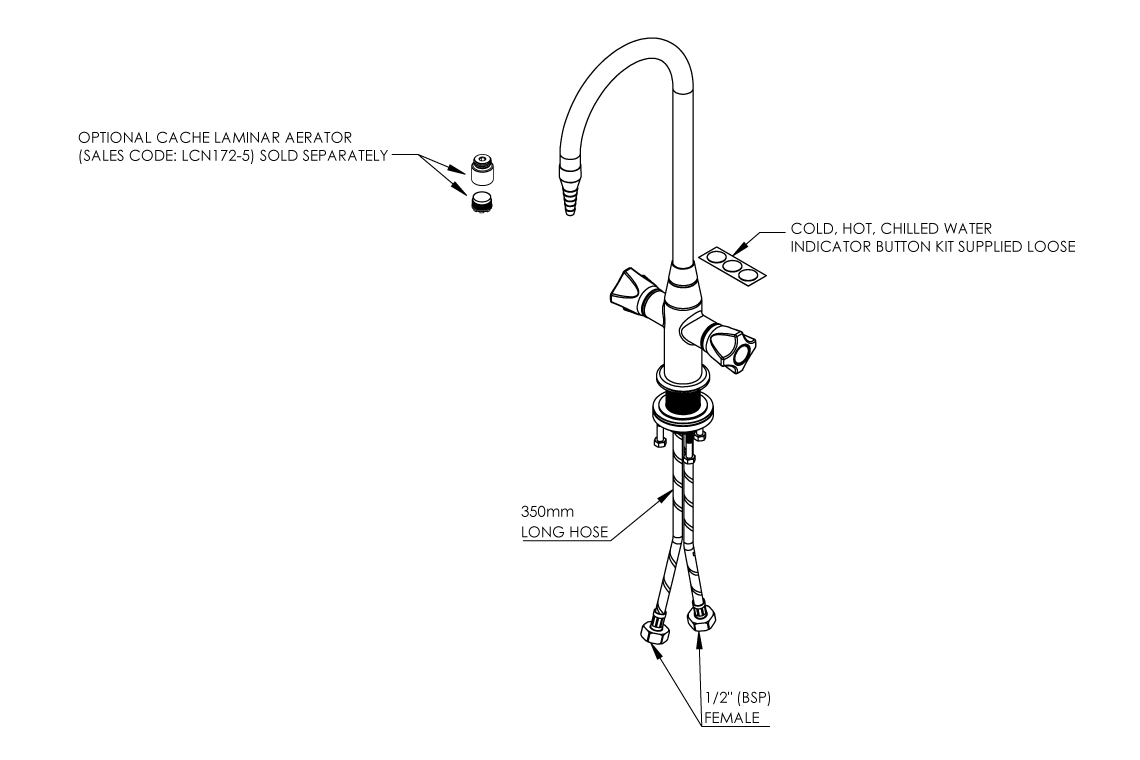 ComLab Bench Mounted Dual Mixer with Swivel/ Fixed Gooseneck Outlet