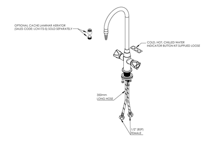 ComLab Bench Mounted Dual Mixer with Swivel/ Fixed Gooseneck Outlet