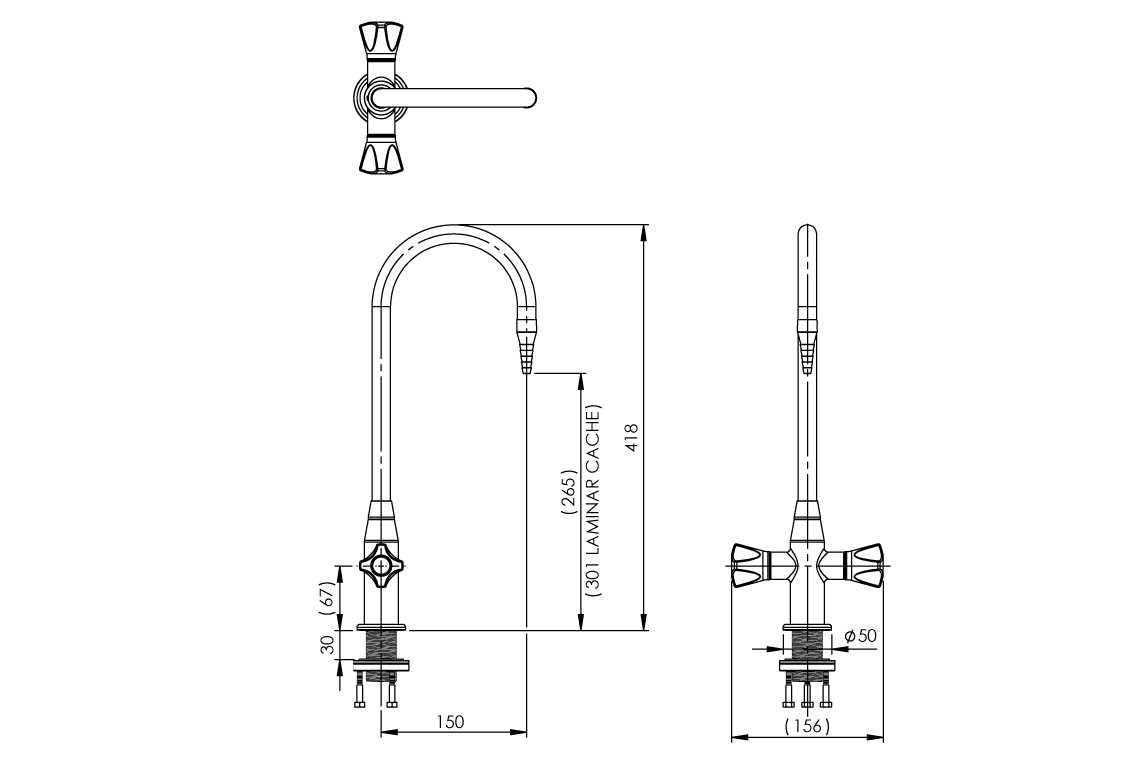 ComLab Bench Mounted Dual Mixer with Swivel/ Fixed Gooseneck Outlet