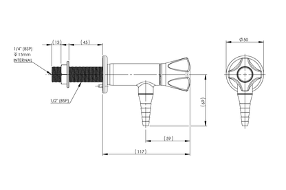 ComLab 1 Way 90 Degree Needle Valve - Dry Media - AIR/ CO2/ HE/ AR/ N2