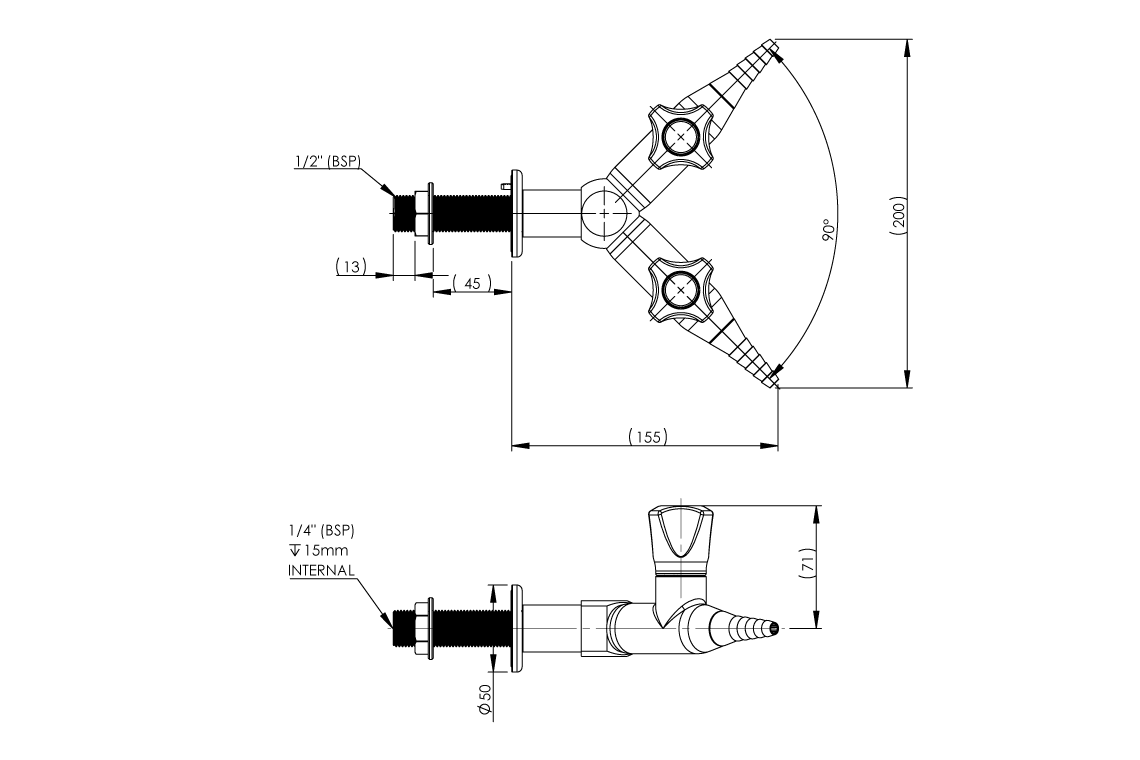 ComLab 2 Way Straight Needle Valve - Dry Media - AIR/ CO2/ HE/ AR/ N2