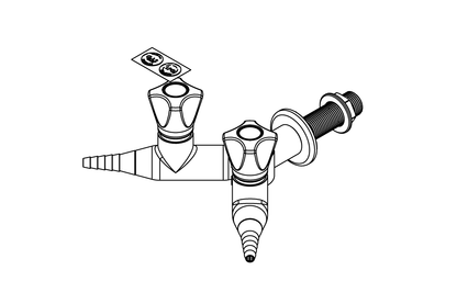 ComLab 2 Way Straight Valve - Push Turn - Natural Gas/LPG