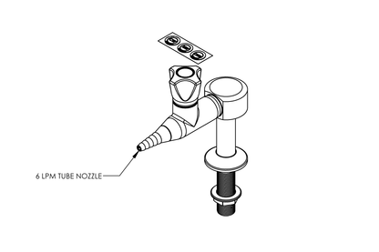ComLab Bench Mounted 1 Way Straight Valve - Ceramic Disc - Water