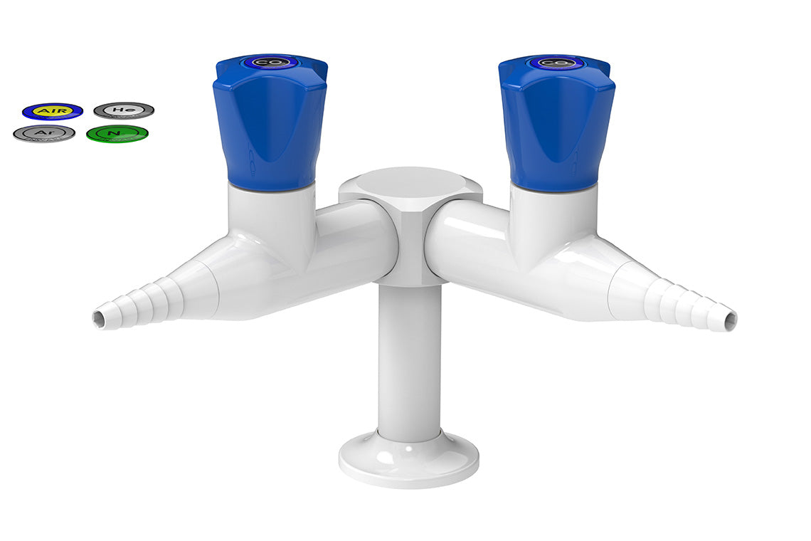 ComLab Bench Mounted 2 Way 90Degree Needle Valve - Dry Media - AIR/ CO2/ HE/ AR/ N2