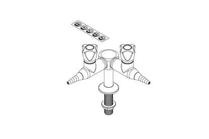 ComLab Bench Mounted 2 Way 90Degree Needle Valve - Dry Media - AIR/ CO2/ HE/ AR/ N2